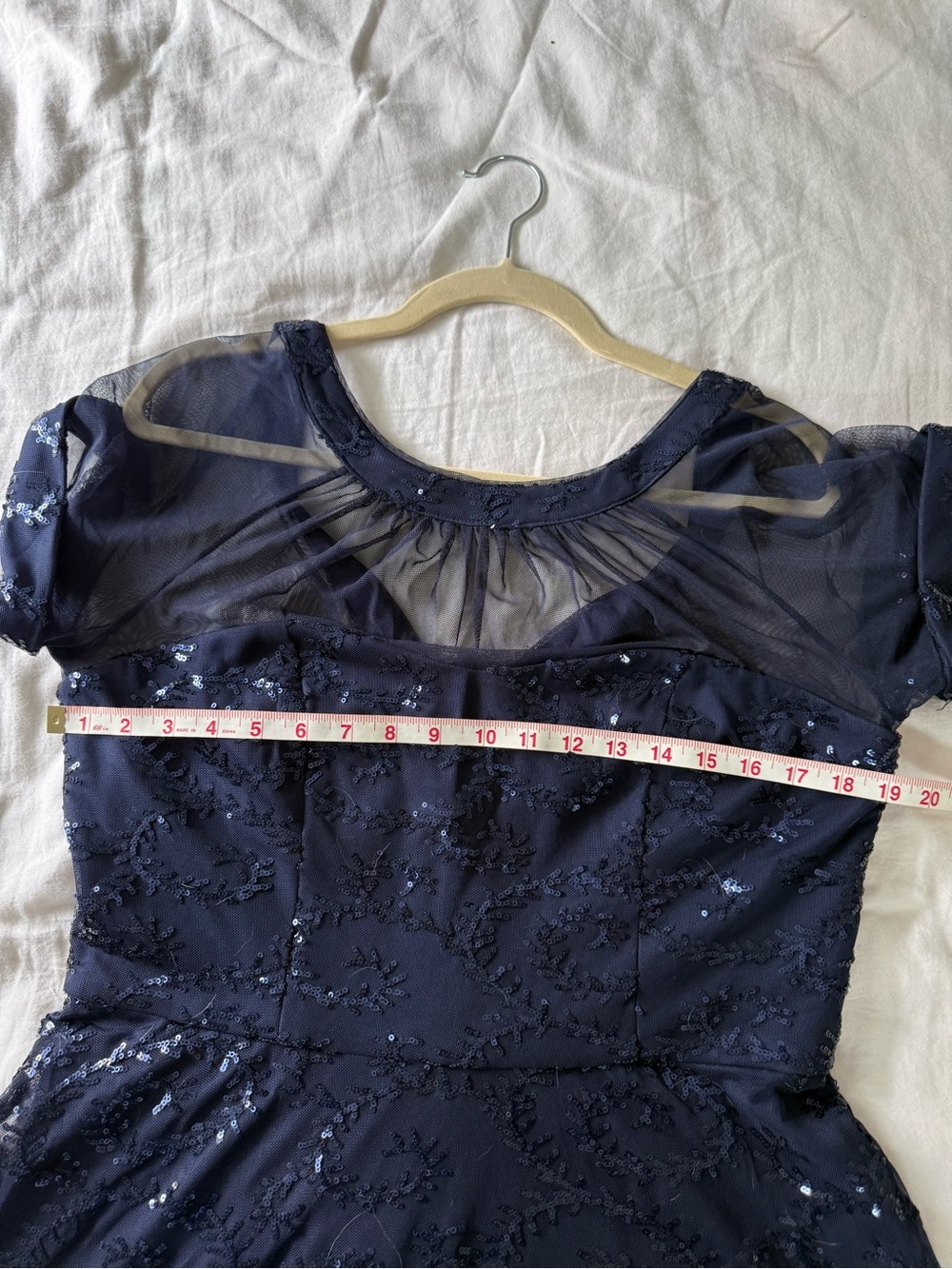 Maggy London Navy Floral Embroidered Mesh Midi Dress - Picture 8 of 9
